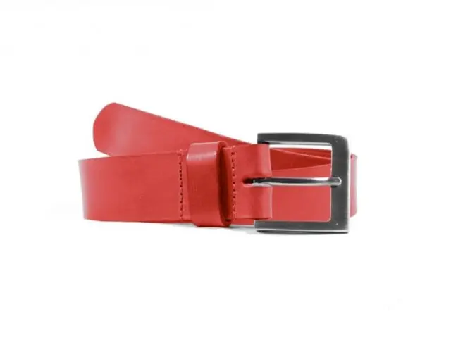 La Guêpe - Ceinture cuir rouge, boucle carrée 4046 Choisir