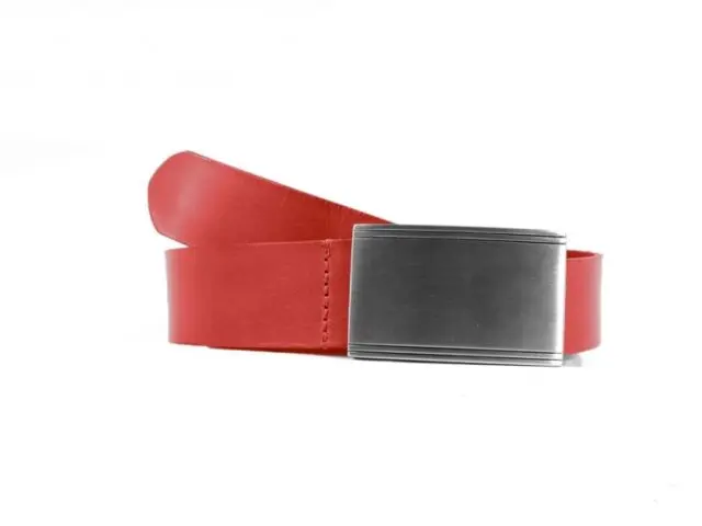 La Guêpe - Ceinture cuir rouge, boucle plaque finition satinée 4033 Choisir
