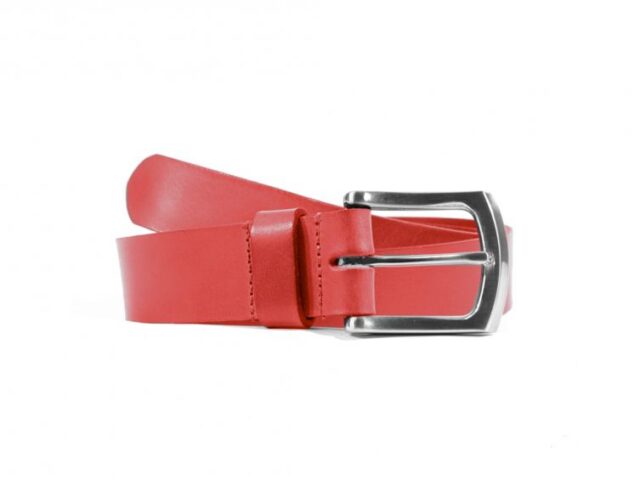 La Guêpe - Ceinture cuir rouge, boucle robuste satinée 4048 Choisir