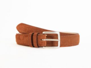 La Guêpe - Ceinture cuir velours gold bombé, boucle finition acier vieilli rectangulaire  3054 Choisir