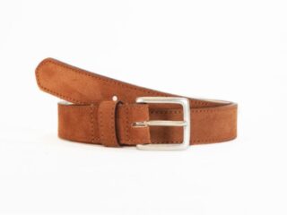 La Guêpe - Ceinture cuir velours gold doublé, boucle finition acier vieilli rectangulaire  2054 Choisir
