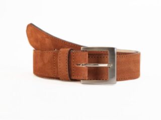 La Guêpe - Ceinture cuir velours marron gold, boucle carrée – 2046 Choisir
