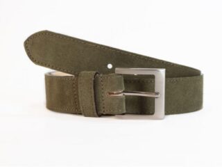 La Guêpe - Ceinture cuir velours vert, boucle carrée  2046 Choisir
