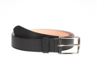 La Guêpe - Ceinture doublée cuir noir, boucle élégante acier poli 5037 Choisir