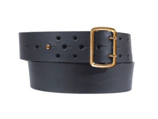 Ceinture en cuir noir style militaire, boucle en laiton 4091 Choisir par la marque La Guêpe La Guêpe - Ceinture en cuir noir style militaire, boucle en laiton 4091 Choisir