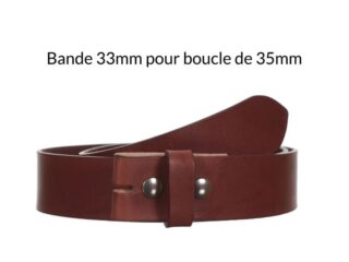 La Guêpe - Ceinture en cuir sans boucle Marron cannelle 35 mm 4002 Choisir