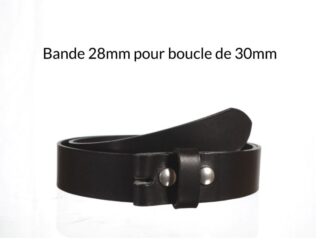 La Guêpe - Ceinture en cuir sans boucle Noir 30 mm 4001 120 cm