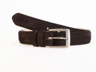 Ceinture en cuir velours marron foncé bombé, boucle carré – 3088 Choisir par la marque La Guêpe La Guêpe - Ceinture en cuir velours marron foncé bombé, boucle carré – 3088 Choisir