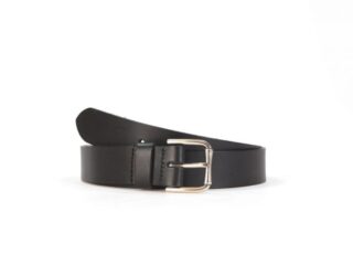 La Guêpe - Ceinture grande taille en cuir noir et sa boucle élégante  rouleau fixe  4024 145 cm