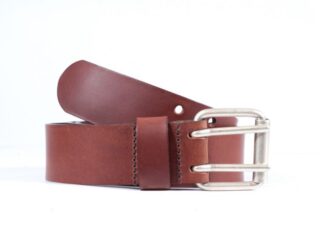 La Guêpe - Ceinture homme en cuir marron cannelle double perforation 4007 Cannelle Choisir