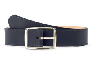 La Guêpe - Ceinture premium cuir chic bleu marine, boucle rectangulaire, moderne, dorée  35mm  5120 Choisir