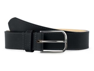 La Guêpe - Ceinture premium cuir chic noir, boucle rectangulaire, classique, argentée  35mm  5122 Choisir