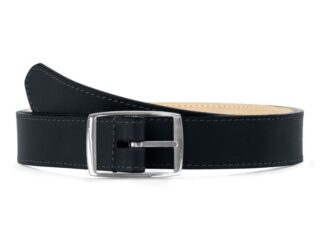Ceinture premium cuir chic noir, boucle rectangulaire, moderne, argentée – 30mm – 5119 Choisir par la marque La Guêpe La Guêpe - Ceinture premium cuir chic noir, boucle rectangulaire, moderne, argentée – 30mm – 5119 Choisir