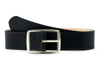La Guêpe - Ceinture premium cuir chic noir, boucle rectangulaire, moderne, dorée  35mm  5120 Choisir