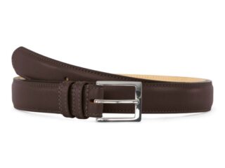 Ceinture premium cuir costume marron foncé, boucle carrée, classique, argentée – 30mm – 6126 Choisir par la marque La Guêpe La Guêpe - Ceinture premium cuir costume marron foncé, boucle carrée, classique, argentée – 30mm – 6126 Choisir