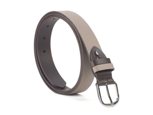 La Guêpe - Ceinture Reversible 30mm cuir marron foncé / tourbe – 11106 Choisir