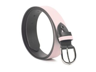 La Guêpe - Ceinture Reversible 35mm cuir noir / rose  11108 Choisir