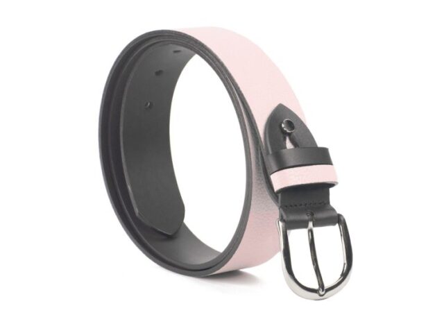 La Guêpe - Ceinture Reversible 35mm cuir noir / rose – 11108 Choisir