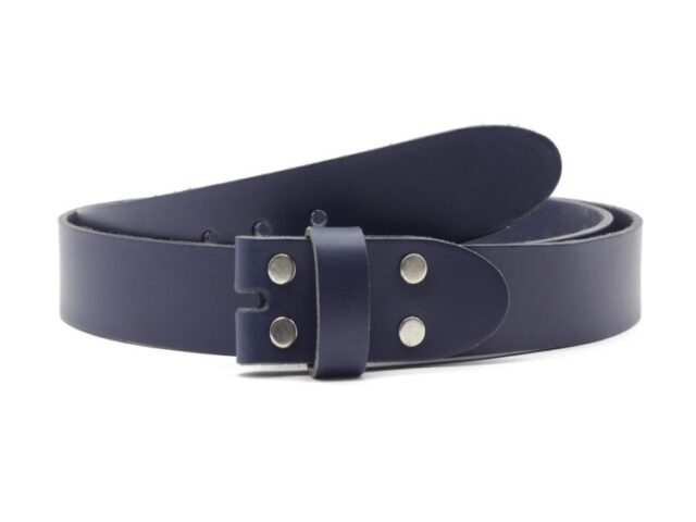 La Guêpe - Ceinture sans boucle cuir bleu marine – 35 mm – 1002 Choisir