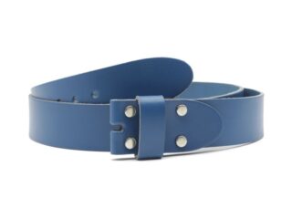 Ceinture sans boucle en cuir bleu moyen – 40 mm – 1003 Choisir par la marque La Guêpe La Guêpe - Ceinture sans boucle en cuir bleu moyen – 40 mm – 1003 Choisir