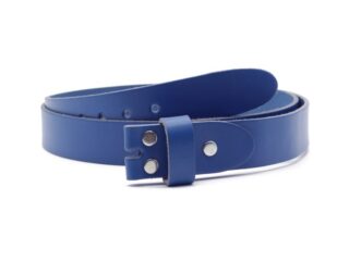 La Guêpe - Ceinture sans boucle en cuir bleu royal – 30 mm – 1001 Choisir