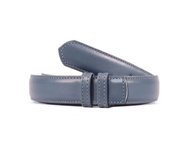La Guêpe - Ceinture sans boucle en cuir gris fer 30mm pour boucle à pince Choisir