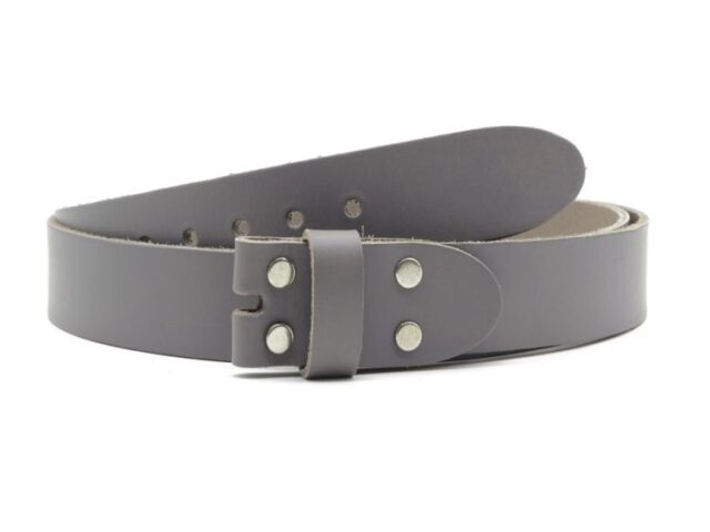 Ceinture sans boucle en cuir gris moyen – 35 mm – 1002 Choisir par la marque La Guêpe La Guêpe - Ceinture sans boucle en cuir gris moyen – 35 mm – 1002 Choisir