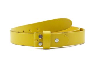 La Guêpe - Ceinture sans boucle en cuir jaune  30 mm  1001 Choisir