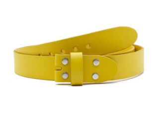 La Guêpe - Ceinture sans boucle en cuir jaune  35 mm  1002 Choisir