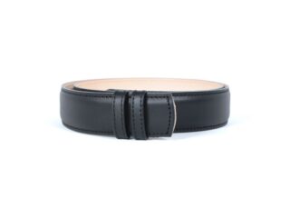 La Guêpe - Ceinture sans boucle en cuir lisse noir 35 mm pour boucle à pince Choisir