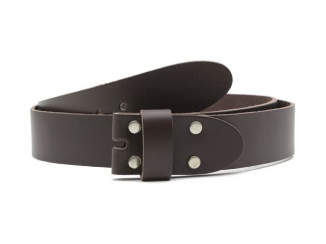 La Guêpe - Ceinture sans boucle en cuir marron – 40 mm – 1003 Choisir