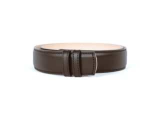 La Guêpe - Ceinture sans boucle en cuir marron foncé 30mm pour boucle à pince Choisir