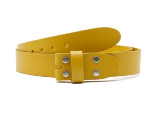 Ceinture sans boucle en cuir moutarde – 35 mm – 1002 Choisir par la marque La Guêpe La Guêpe - Ceinture sans boucle en cuir moutarde – 35 mm – 1002 Choisir