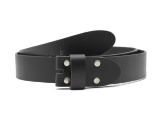 La Guêpe - Ceinture sans boucle en cuir noir  40 mm  1003 110 cm