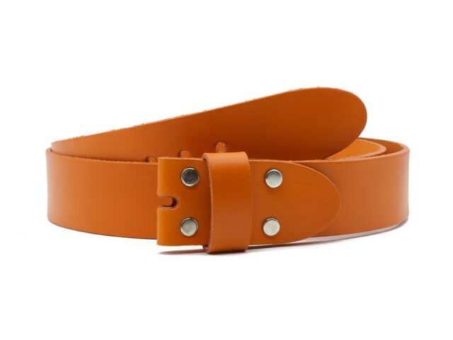 La Guêpe - Ceinture sans boucle en cuir orange – 40 mm – 1003 Choisir