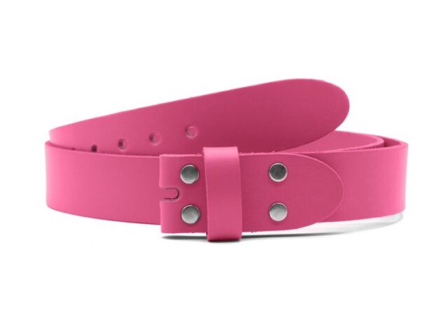La Guêpe - Ceinture sans boucle en cuir rose – 35 mm – 1002 Choisir