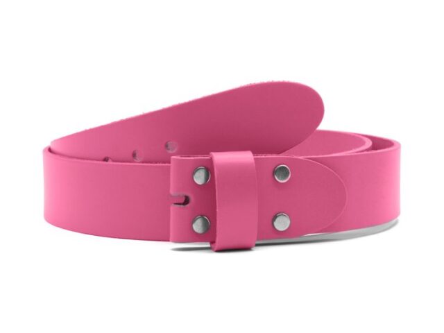 La Guêpe - Ceinture sans boucle en cuir rose – 40 mm – 1003 Choisir
