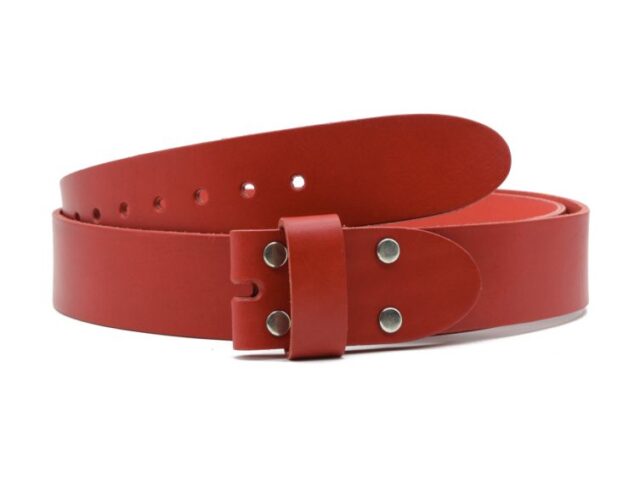 La Guêpe - Ceinture sans boucle en cuir rouge – 45 mm – 1004 Choisir