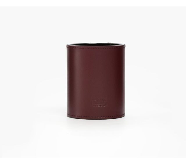 Lavoisier Maroquinier - Coffret accessoires de bureau en cuir bordeaux - COF acc.1