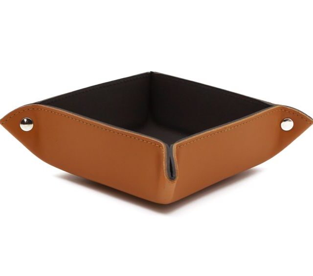 Lavoisier Maroquinier - Coffret accessoires de bureau en cuir gold - COF acc.1