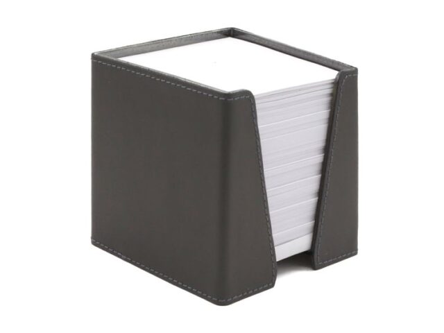 Lavoisier Maroquinier - Coffret accessoires de bureau en cuir gris - COF acc.1