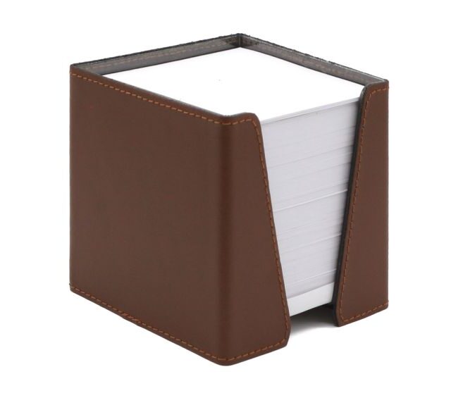 Lavoisier Maroquinier - Coffret accessoires de bureau en cuir marron - COF acc.1