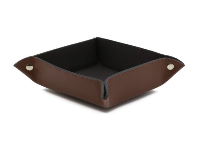 Lavoisier Maroquinier - Coffret accessoires de bureau en cuir marron - COF acc.1