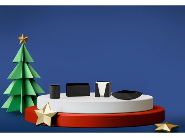 Lavoisier Maroquinier - Coffret accessoires de bureau en cuir noir - COF acc.1