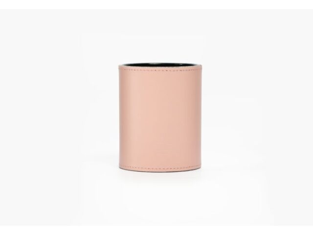 Lavoisier Maroquinier - Coffret accessoires de bureau en cuir rose - COF acc.1