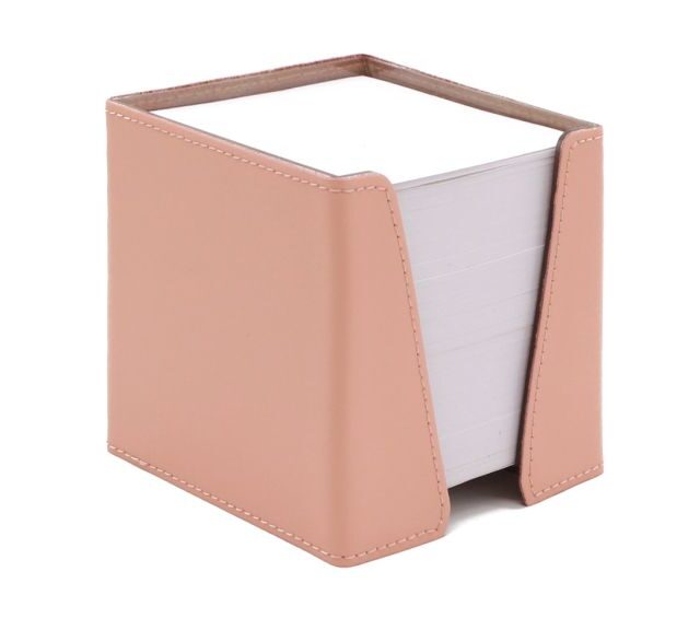 Lavoisier Maroquinier - Coffret accessoires de bureau en cuir rose - COF acc.1