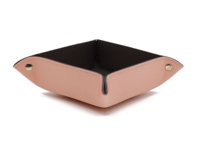 Lavoisier Maroquinier - Coffret accessoires de bureau en cuir rose - COF acc.1