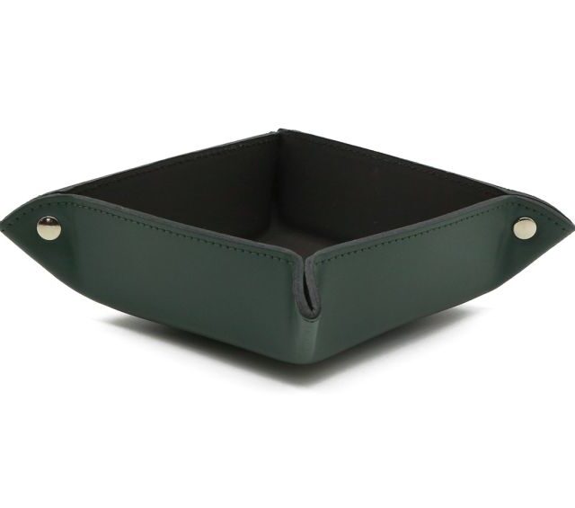 Lavoisier Maroquinier - Coffret accessoires de bureau en cuir vert - COF acc.1