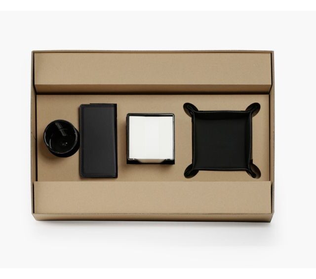 Lavoisier Maroquinier - Coffret classique 38cm en cuir noir - COF-500-38