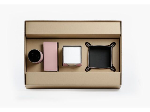 Lavoisier Maroquinier - Coffret classique 38cm en cuir rose - COF-500-38